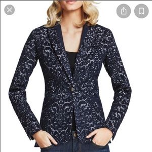 Cabi Jacquard Navy Blue Blazer Jacket 12